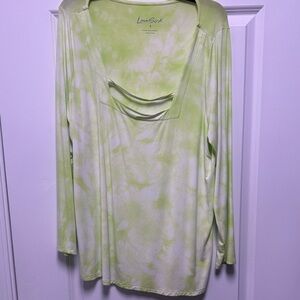 Love Sick Women's Green Tie-Dye Long Sleeve Top